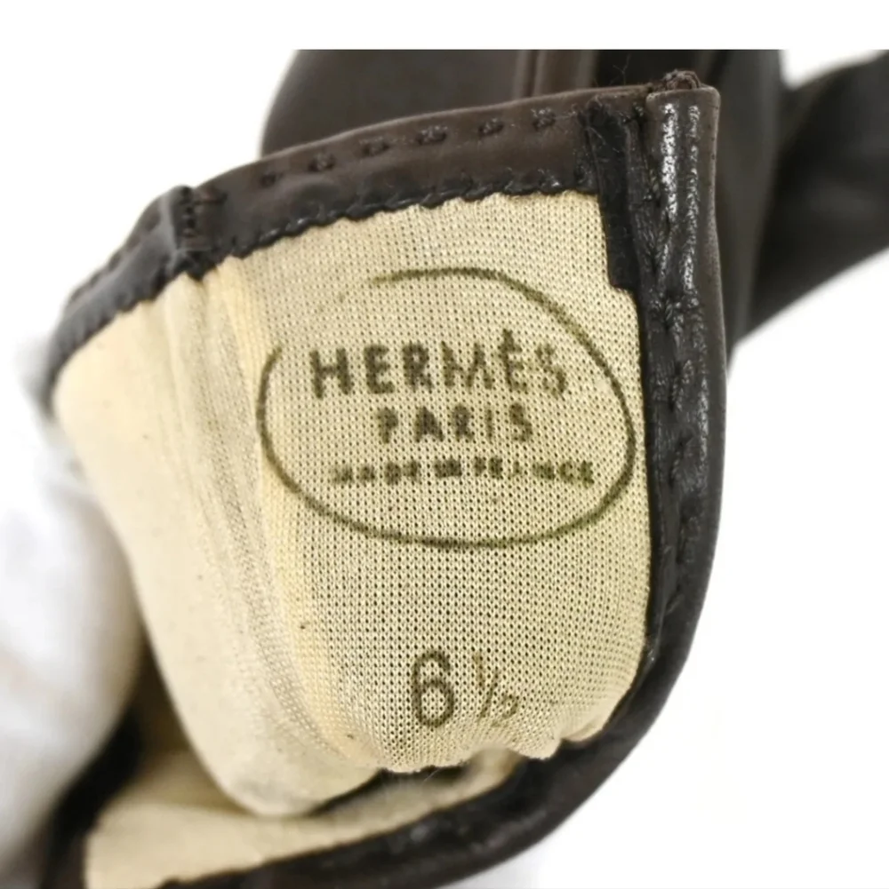 HERMES H Logo Leather Gloves!